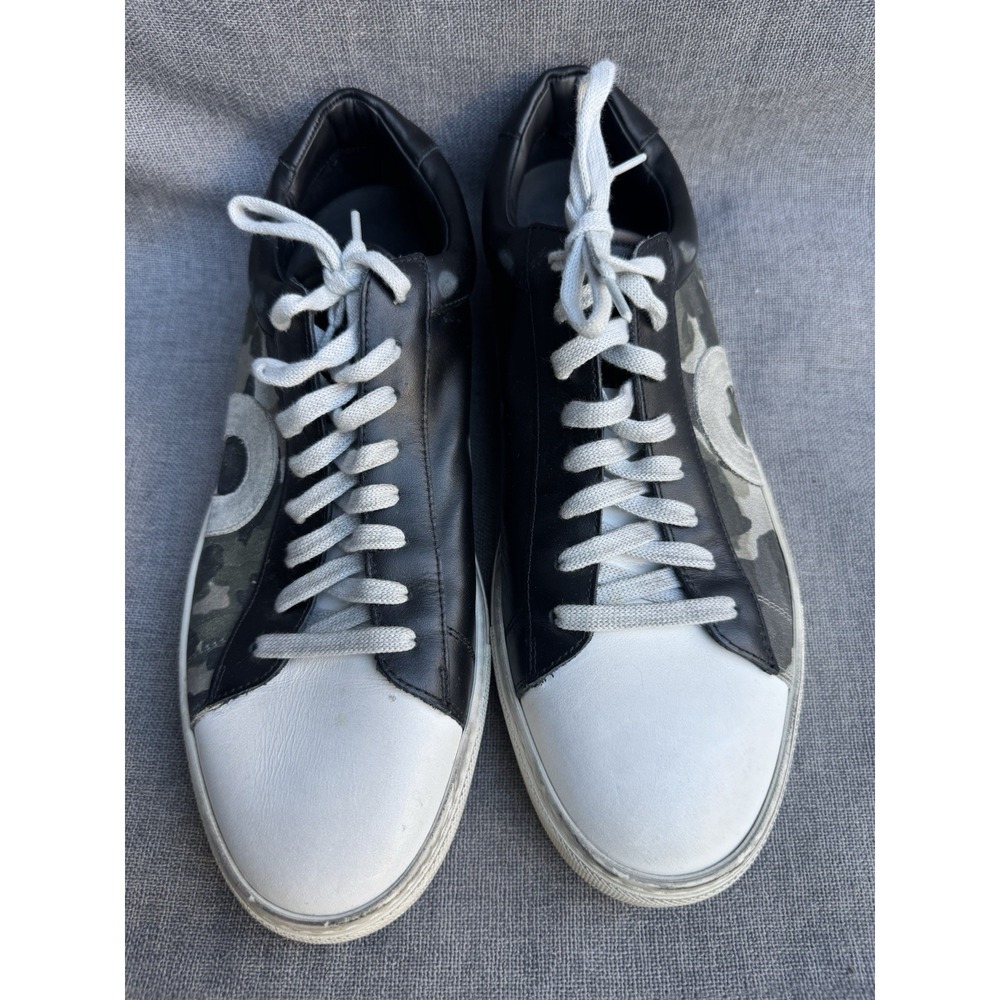 Oliver Cabell Low 1 Sneakers Mens 44 US 11 Black Distressed Camo Leather Shoes - Picture 2 of 9